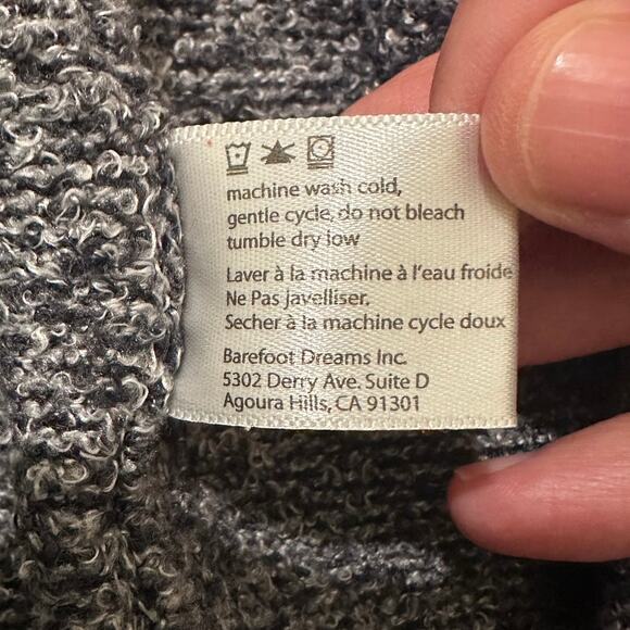 Barefoot Dreams Calypso Wrap Cardigan Bamboo Chic Lite Style 436 Navy White, S/M - Picture 6 of 7